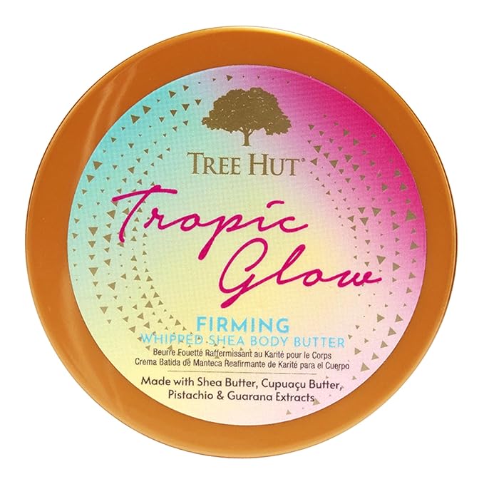 Tree Hut Tropic Glow Whipped Body Butter, Warm Scent with Almond, Golden Amber, and Australian Sandalwood, Long-Lasting Hydration for Soft, Glowing Skin, 8.4 oz-VivaGrace Women