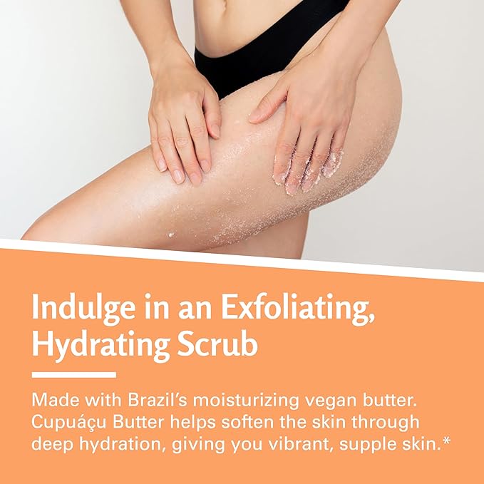 Firming & Moisturizing Brazilian Body Scrub, Gentle Body Exfoliator with Cupuacu Butter, Jojoba Oil & Collagen, 16 oz (453 g) by M3 Naturals-VivaGrace Women