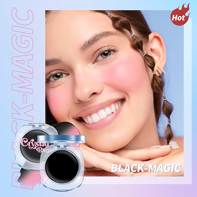 Color Changing Blusher, Black to Pink Blush for Cheek Tint PH Temperature Change Magic Moisturizing Multi-use Cream,LongLasting Waterproof Lightweight Natural-Looking Face Makeup-VivaGrace Women
