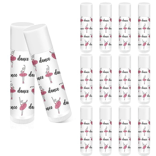 12 Pack Dance Theme Ballet Lip Balms Bulk Moisturizing Lip Balms Back To School Gift Ballet Gifts Lip Balm Christmas Thanksgiving Day Dance Party Thanks Gift for Dancer Girl Woman-VivaGrace Women