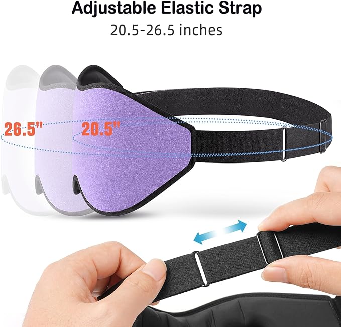 LitBear Sleep Mask for Side Sleeper Women Men, Eye Mask for Sleeping Light Blocking, 3D Contoured Cup Sleeping Mask, Soft Breathable Sleep Eye Mask with Adjustable Strap for Flight, Light Purple-VivaGrace Women