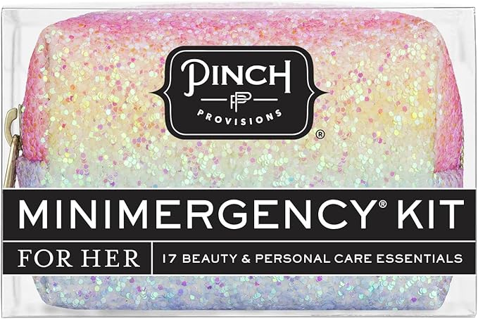Pinch Provisions Rainbow Minimergency Kit, includes 17 Travel-Sized Cosmetic Essentials, Convenient for Purses, Emergency Beauty Accessories, Gifts for Holiday’s & Birthday’s-VivaGrace Women