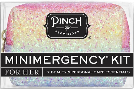 Pinch Provisions Rainbow Minimergency Kit, includes 17 Travel-Sized Cosmetic Essentials, Convenient for Purses, Emergency Beauty Accessories, Gifts for Holiday’s & Birthday’s-VivaGrace Women