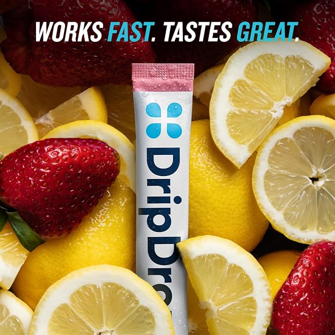 DripDrop Sugar Free Hydration Packets - Zero Strawberry Lemonade - Single Serve Electrolytes Powder Drink Mix - Non-GMO, Gluten Free, Vegan - 32 Sticks-VivaGrace Women