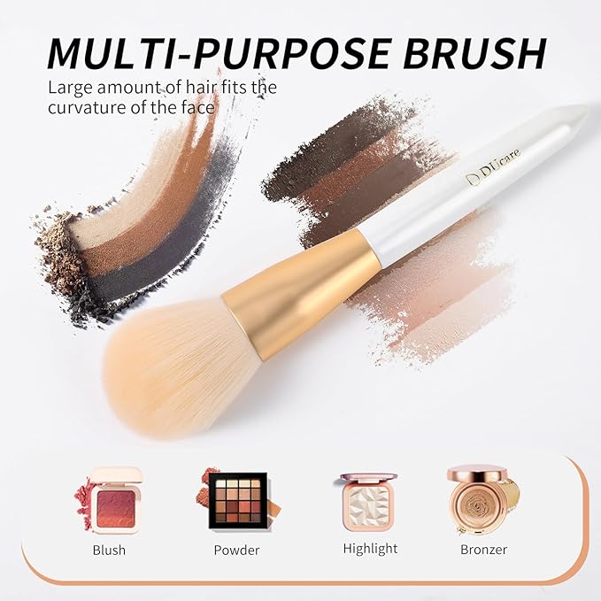 DUcare Tapered Blush Brush for Cheeks - Pointed Powder Brush for Light Application, Multi-Purpose Makeup Brushes Perfect for Highlighting, Defining, Sculpting, and Contouring-VivaGrace Women