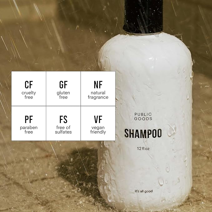 Public Goods Shampoo for Women & Men | Natural Gentle Shampoo to Cleanse & Nourish All Hair Types | Made with Organic Essential Oils | Sulfate & Paraben Free | Vegan | Made in Canada | 12 Fl Oz Bottle-VivaGrace Women