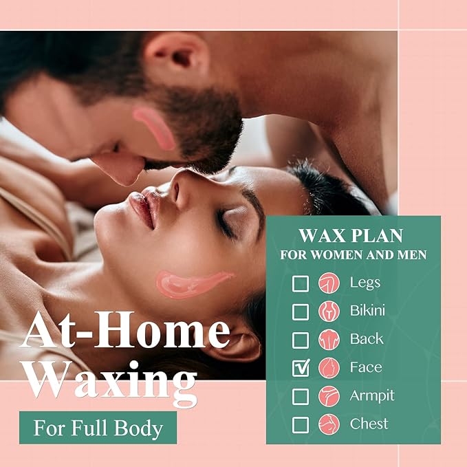 Hard Wax Beads, 1lb Wax Beans for Hair Removal Sensitive Skin with Rose Formula, Perfect for Full Body, Facial, Brazilian Bikini, and Legs at Home Wax Refill for Women Men (pink)-VivaGrace Women