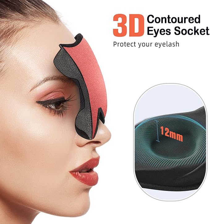 LitBear Sleep Masks for Women, Sleep Eye Mask for Sleeping, Comfortable Night Sleeping Mask, Soft Contoured Eye Cover for Sleeping with Elastic Strap for Side Sleeper Flying Shift Worker Light Sleeper-VivaGrace Women