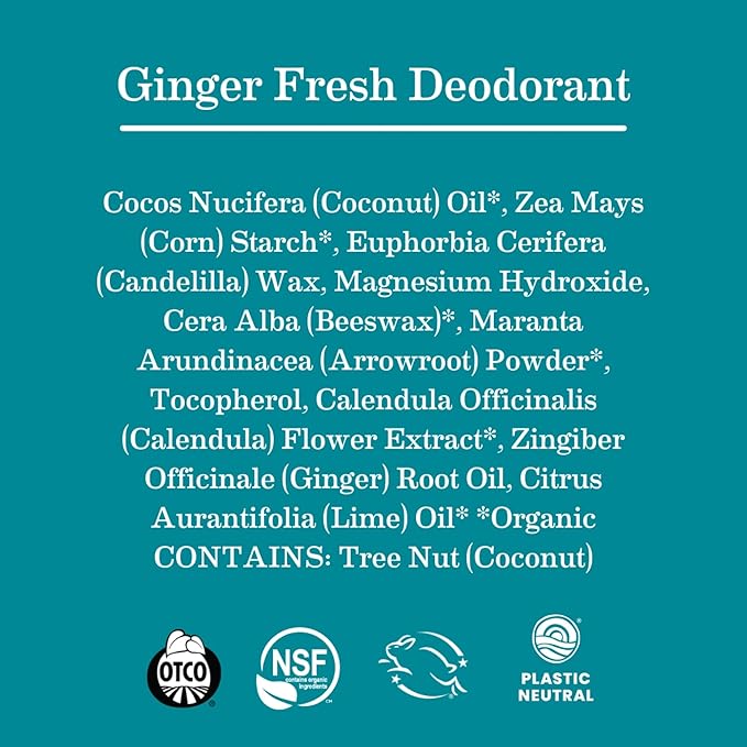 Earth Mama Ginger Fresh Deodorant | Safe for Sensitive Skin, Pregnancy and Breastfeeding, Contains Organic Ginger and Lime, No Baking Soda or Aluminum, 2.65-Ounce (2-Pack)-VivaGrace Women