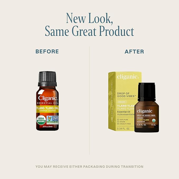 Cliganic Organic Ylang Ylang Essential Oil, 100% Pure Natural for Aromatherapy | Non-GMO Verified (Packaging May Vary)-VivaGrace Women