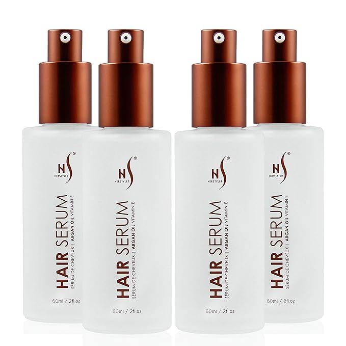 HerStyler Serum, 4 Pack - Hair Styling Agent with Argan Oil for Dry, Damaged Hair - Frizz Control Serum for Straightening, Shine, Trendy Tresses-VivaGrace Women