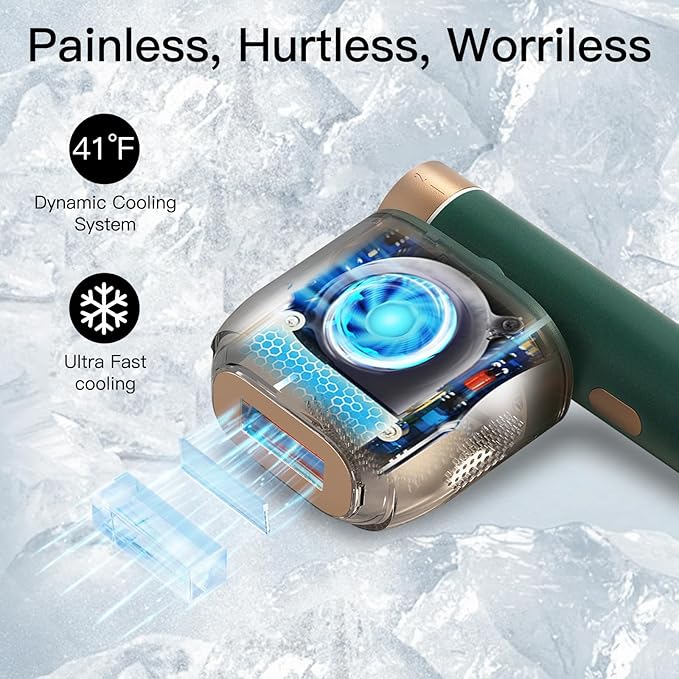 Laser Hair Removal, BoSidin IPL Hair Removal with Painless Ice-Cooling, 2-in-1 Face SR Rejuvenation, 6+1 Modes, 6 Levels Hair Removal for Women Permanent, Laser Hair Removal Kit with Shaver, Goggles-VivaGrace Women