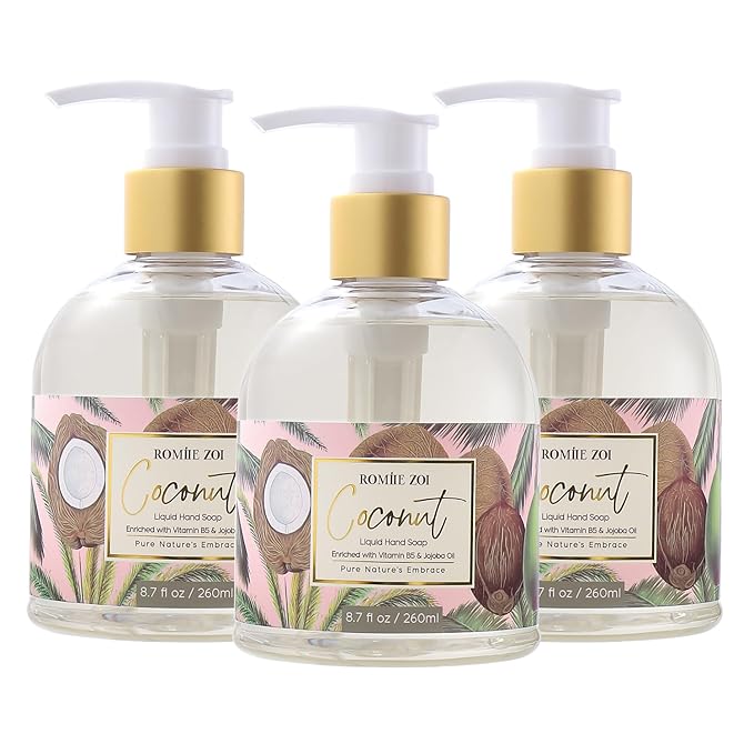 Liquid Hand Soap with Gift Box - Coconut - 260ml/ 8.7 fl.oz(Pack of 3)