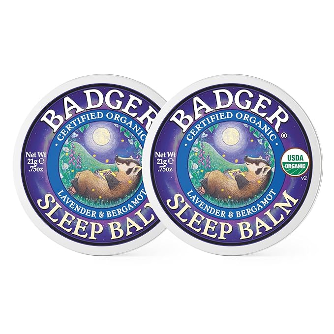 Badger - Sleep Balm, Lavender & Bergamot, Natural Sleep Balm, Scented Relaxing Balm for Children and Adults, Calming Night Balm, Organic Sleep Balm, 0.75 oz (2 Pack)-VivaGrace Women