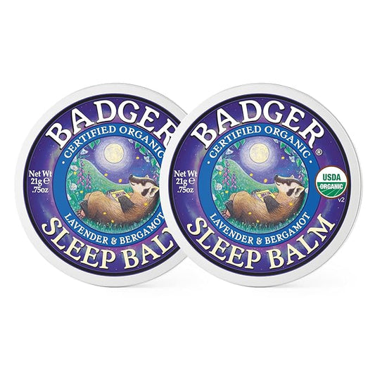 Badger - Sleep Balm, Lavender & Bergamot, Natural Sleep Balm, Scented Relaxing Balm for Children and Adults, Calming Night Balm, Organic Sleep Balm, 0.75 oz (2 Pack)-VivaGrace Women
