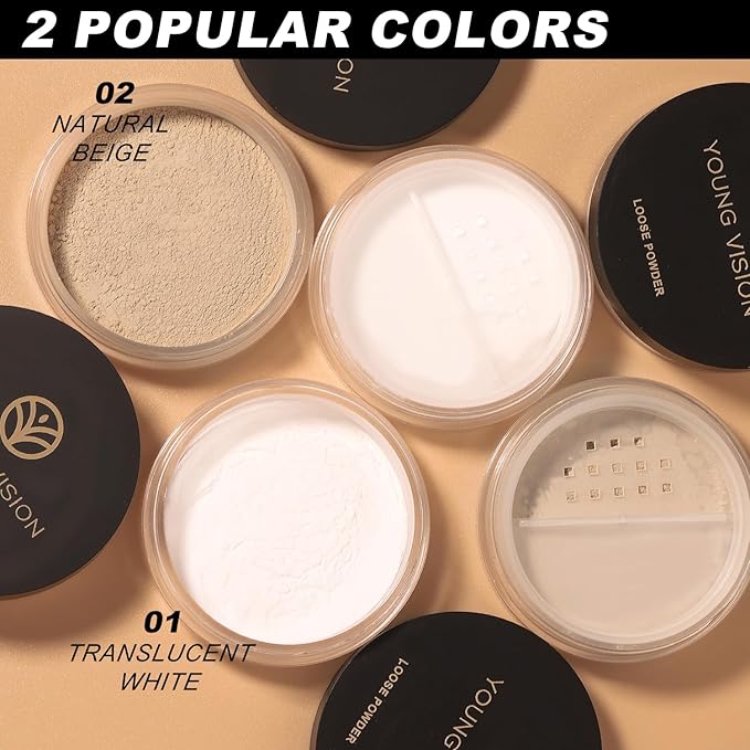 YOUNG VISION Flawless Finish Loose Powder - Translucent Setting Powder, Blurs Fine Lines & Imperfections, Lightweight, Long-Lasting, Suitable for All Skin Types, Makeup Essential…-VivaGrace Women