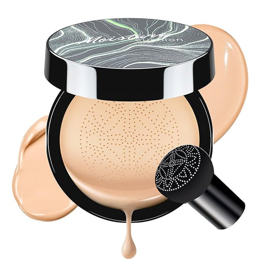 Air Cushion CC Cream Foundation - Mushroom Head BB Creams, Long Lasting Concealing Brightening, Moisturizer Face Cream,Facial Skin Care Makeup For All Skin Types (Natural)-VivaGrace Women