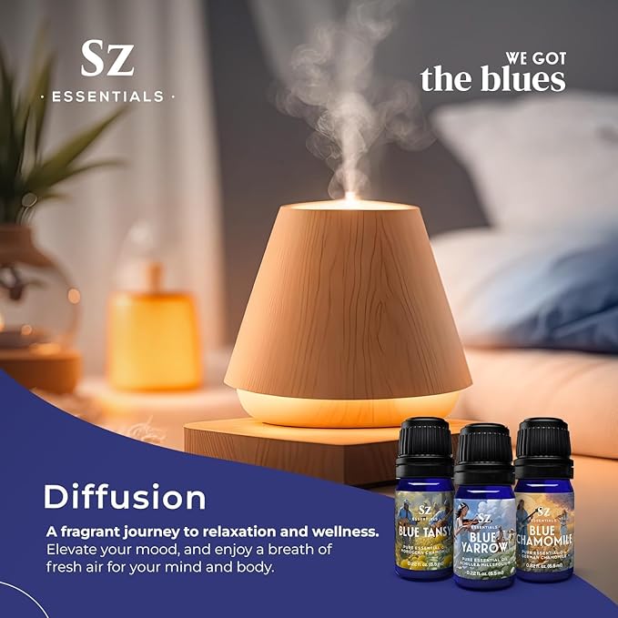 – “We Got The Blues” Essential Oils Set – Blue Tansy, Yarrow & German Chamomile – 3 x 6.5ml Bottles – 100% Pure, Natural, Undiluted – Therapeutic Grade & Vegan-VivaGrace Women