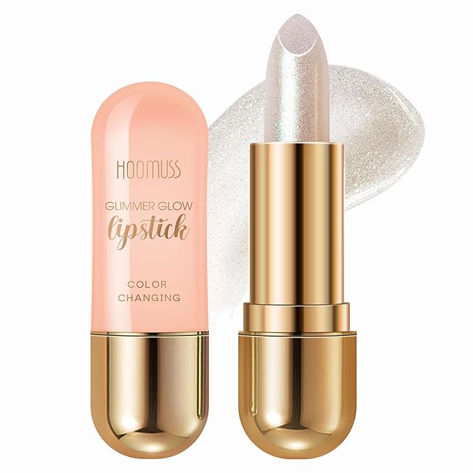 Glimmer Balm, Tinted Lip Balm Long Lasting PH Lipstick, Color Changing Lipstick Natural Chapstick, Glitter Pink Shade Lipstick (Pearl)-VivaGrace Women