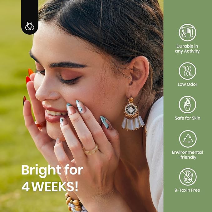 Beetles Green Gel Nail Polish Set - 6 Colors Green Gray Blue Glitter Nail Gel Polish Soak off Uv Gel Nail Art Manicure Gifts for Women-VivaGrace Women