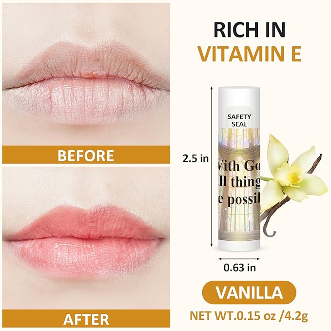 DMSKY 60 Lip Balm Bulk, Christian Gift for Women Men Faith Religious Moisturizing Lip Care Product Stocking Stuffers with Inspirational Scripture Happy Moment Praise God for Friend-VivaGrace Women