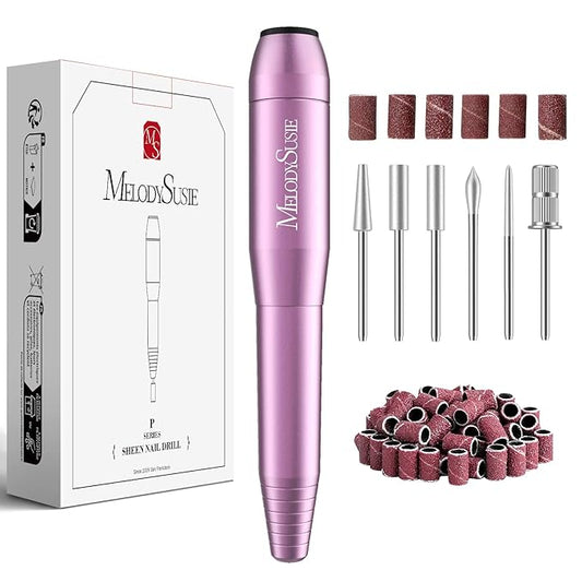 MelodySusie Electric USB Nail Drill Machine,PC120I Portable Electric Nail File Efile Set for Acrylic Gel Nails, Manicure Pedicure Tool with Nail Drill Bits Sanding Bands (Purple)-VivaGrace Women