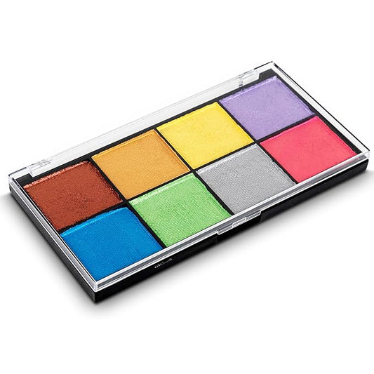 Professional Face Painting Kit - Skin Friendly Face Paint Kit - Cruelty-Free & Vegan Water Based Face Paint Makeup for Theatre, SFX and Halloween- 8 Colors 5g Each - Splashes & Spills (Pearly Colors)-VivaGrace Women