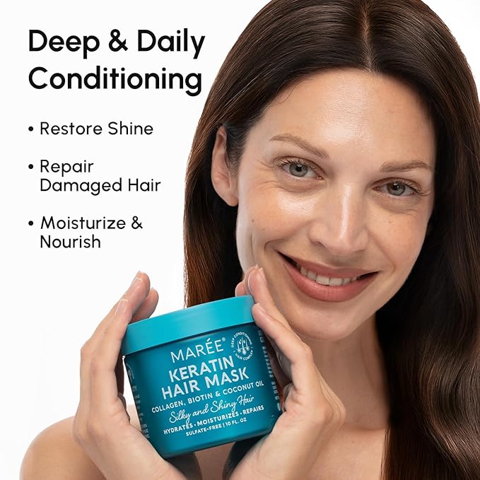 MAREE Hair Mask for Damaged Hair 2 PACK - Keratin Treatment Conditioner - Extremely Deep Conditioning Mask, Hydrating & Repairing, Keratina Mascarilla Para el Cabello-VivaGrace Women