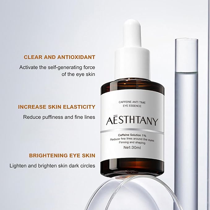Caffeine Niacinamide Organic Carnosine Serum 1 Fl Oz / 30ml Reduce fne lines around the eyesFirming and shaping Anti-Aging,Moisturizing, Anti-Wrinkle Eye Serum - Skin Repair (Caffeine)-VivaGrace Women