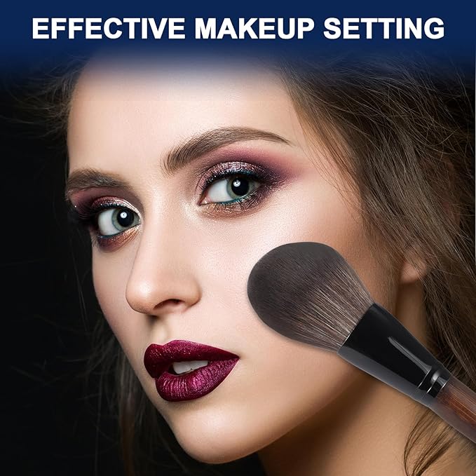 Large Bamboo Mineral Powder Brush, Fluffy Foundation Makeup Brush Kabuki Brushes with Soft Synthetic Bristles for Loose & Pressed Powder, Liquid, Cream, Buffing, Blending, Vegan & Cruelty-Free Tool-VivaGrace Women