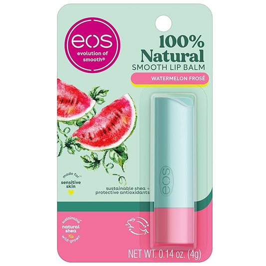 eos 100% Natural Lip Balm- Watermelon Frosé, Dermatologist Recommended for Sensitive Skin, All-Day Moisture Lip Care, 0.14 oz-VivaGrace Women
