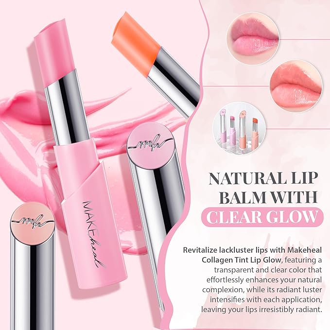 Collagen Tint Lip Balm, Hydrating Nourishing Smooth Lips, Lip Balm Infused with Collagen & Vitamin E, Vibrant Natural Lip Tint Color, From the Makers of Mediheal, Korean Beauty (Pink)-VivaGrace Women