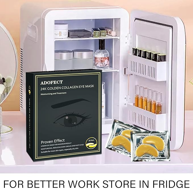 25 Paris Under Eye Patches Eye Mask for Puffy Eyes, Reducing Dark Circles, Anti-Aging & Refreshing, Collagen Eye Mask Eye Pads for Skin Care, 24K Gold-VivaGrace Women