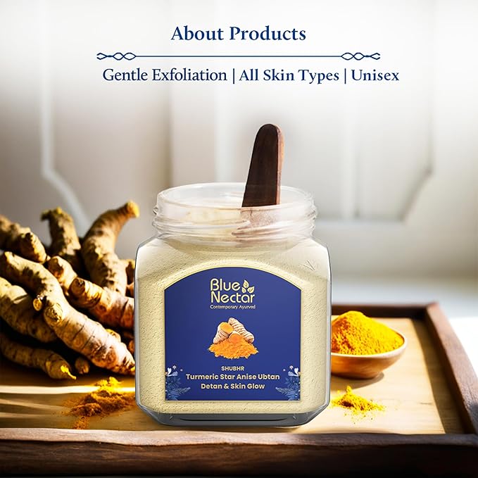 Blue Nectar Turmeric Ubtan Powder for Glowing Skin | Ayurvedic Ubtan Face Pack for Skin Brightening | Tan Removal Face Pack for Women & Men with Multani Mitti Powder | (3.5 Oz, 9 Herbs)-VivaGrace Women