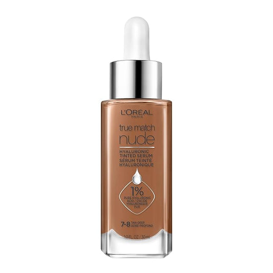 L'Oreal Paris True Match Nude Hyaluronic Tinted Serum Foundation with 1% Hyaluronic acid, Tan-Deep 7-8, 1 fl. oz.-VivaGrace Women