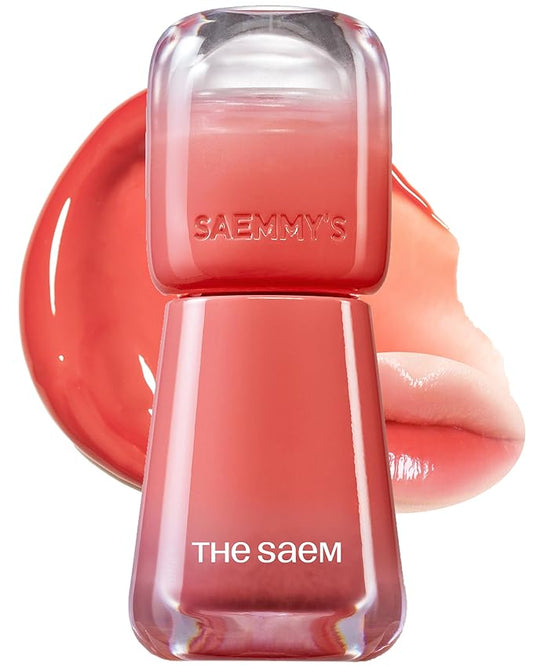 THESAEM Saemmy's Ade Shot Tint - Korean Lip Titnt, Water Gel Lip Stain with Plump Glowy Moisturizing Finish, Buildable Radiant Gloss, Long-Lasting Comfort, 0.1 fl.oz. (01 Grapefruit honey)-VivaGrace Women