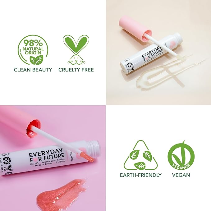 Coconut Lip Oil | Clear Transparent Lip Treatment with Coconut Oil | Moisturizing Lip Oil | Vegan & Cruelty Free Lip Oil | 99% Natural Lip Oil | Piña Colada 5 ml (Transparent)-VivaGrace Women