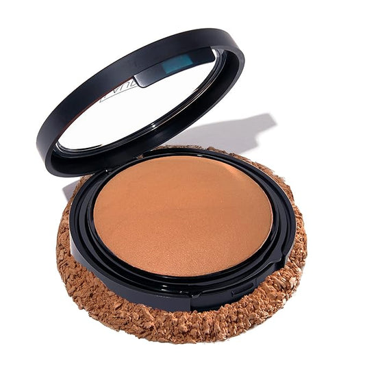 LAURA GELLER NEW YORK Baked Double Take Powder Foundation - Deep - Buildable Medium to Full Coverage - Matte Finish-VivaGrace Women