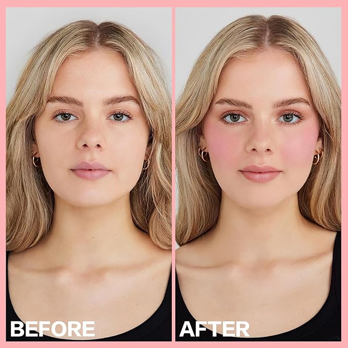2Pcs Cream Blush Makeup Stick,Monochromatic Multi-Stick Face Blush for Cheek,Lip and Eye,Matte and Dewy Finish for Long Wearing,Easy Application.DITTO-VivaGrace Women