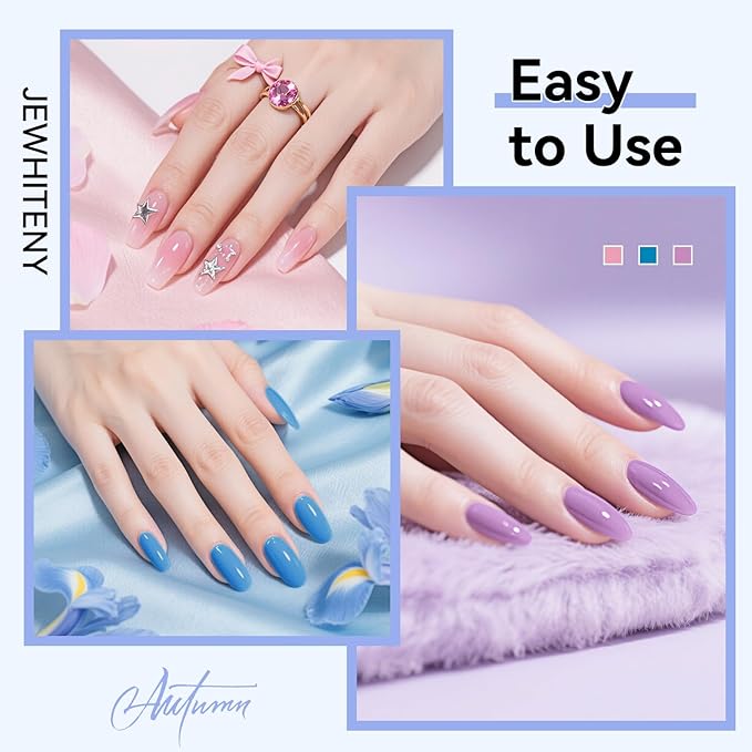 JEWHITENY 28 Colors Poly Nail Gel Set - 15ml Nude Pink Brown Black Grey Blue Yellow Tones for French Manicure DIY Nail Art Salon & Home Use Holiday Gift-VivaGrace Women
