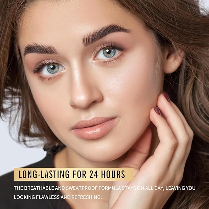 KIMUSE Lighting Glow Baked Foundation, Brighten Color, Color Corrector, Buildable Coverage, Lightweight Powder Foundation, Radiant Natural Finish-VivaGrace Women