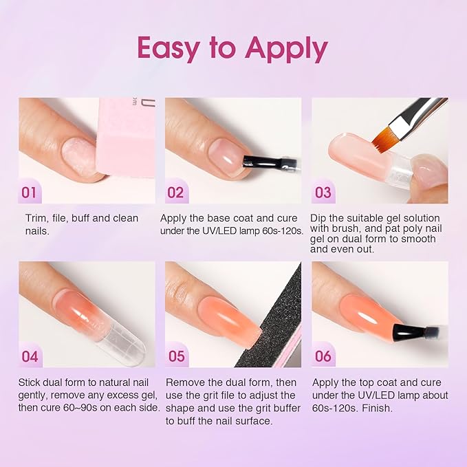 ROSALIND Poly Nail Gel Colors Kit -14 Colors +72 Nail Art Accessories kit Glitter Poly Nails Gel Kit Starter Kit with Mini UV Lamp Slip Solution Nude Pink Poly Nail Art for Beginners with Everything-VivaGrace Women