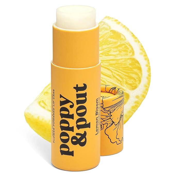 Poppy & Pout Lemon Bloom Jumbo Lip Balm | All Natural Lip Balms & Moisturizers | Hydrates with Beeswax, Vitamin E, Organic Coconut Oil | Cruelty-Free | Lip Balm in Recyclable Cardboard Tube-VivaGrace Women