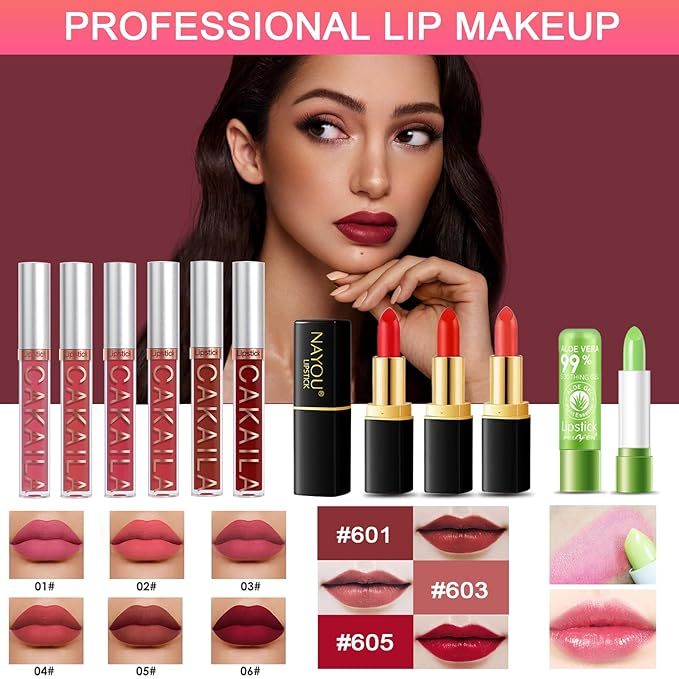 All in One Makeup Kit for Women Full Kit, Professional Travel Makeup Kit for Women & Teens, Foundation Eyeshadow Lipstick Brow Pencil Eyeliner Contour Powder, Complete Make Up Gift Set for Beginners-VivaGrace Women