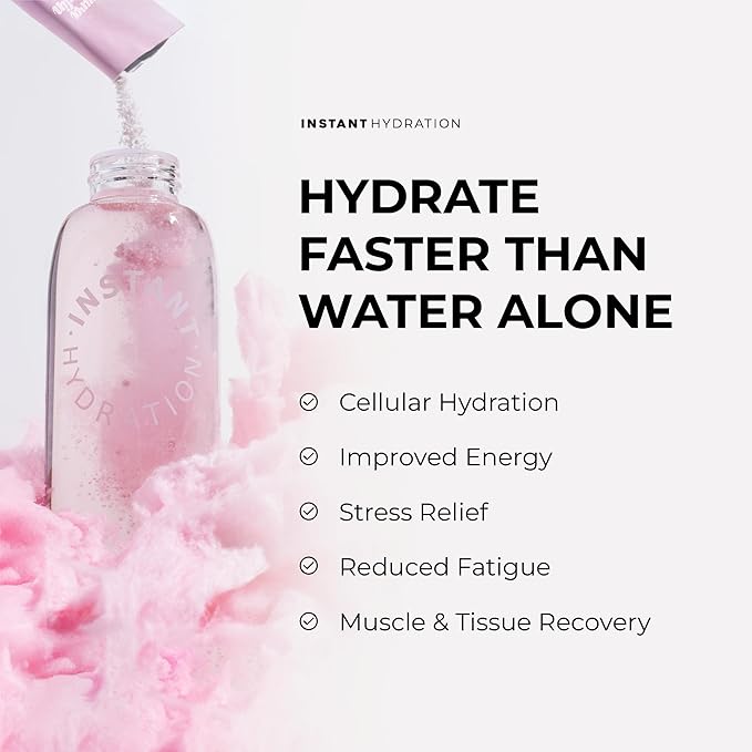 Instant Hydration Electrolytes Powder Packets - Cotton Candy Drink Mix - Zero Sugar - Keto, Vegan, Gluten-Free, Non-GMO - Boost Recovery, Brain Health, Muscle & Tissue Support- 30 Sticks-VivaGrace Women