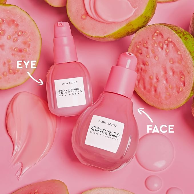 Glow Recipe Guava Vitamin C Brightening Eye Cream - Hydrating Under Eye Cream with Niacinamide, Peptides & Caffeine - Firming & Illuminating Dark Circles Under Eye Treatment for Puffiness (15ml)-VivaGrace Women