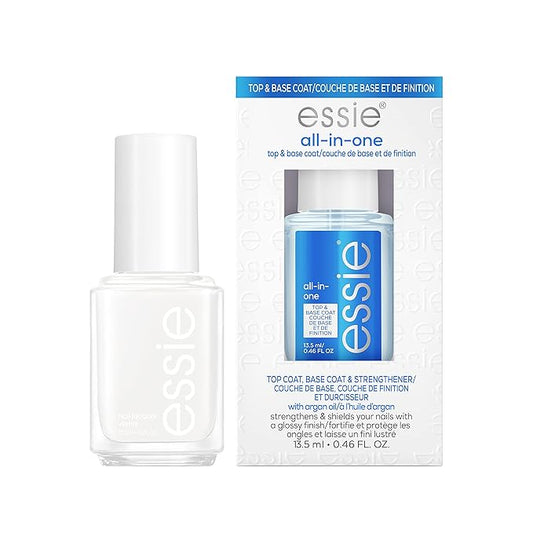 Essie Nail Polish White Mani Kit, Blanc, White Nail Polish + All-In-One Base Coat + Top Coat + Strengthener, Gifts For Women And Men, 0.46 Fl Oz Each-VivaGrace Women
