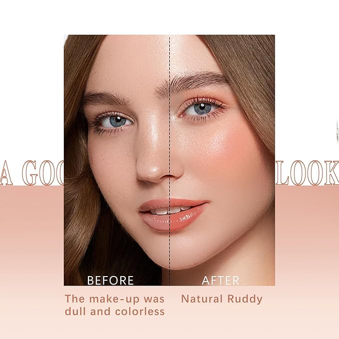 Blush Stick for Cheeks Makeup,Waterproof Cream Blush Face Stick Multi-Use Lip and Cheek Tint,Matte Finish Lightweight Easy to Blend Natural Cream Blusher for All Skin Tones-Glistening Peach-VivaGrace Women