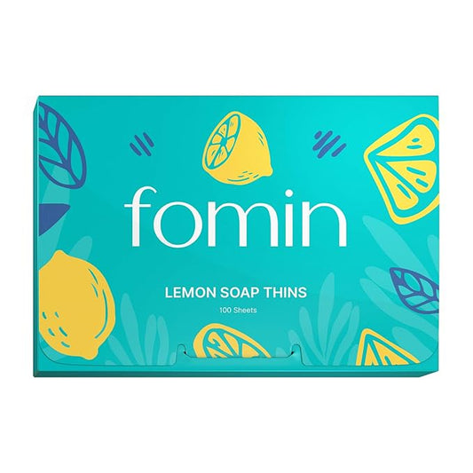 FOMIN - Antibacterial Paper Soap Sheets for Hand Washing - (100 Sheets) Lemon Portable Travel Soap Sheets, Dissolvable Camping Mini Soap, Portable Hand Soap sheet