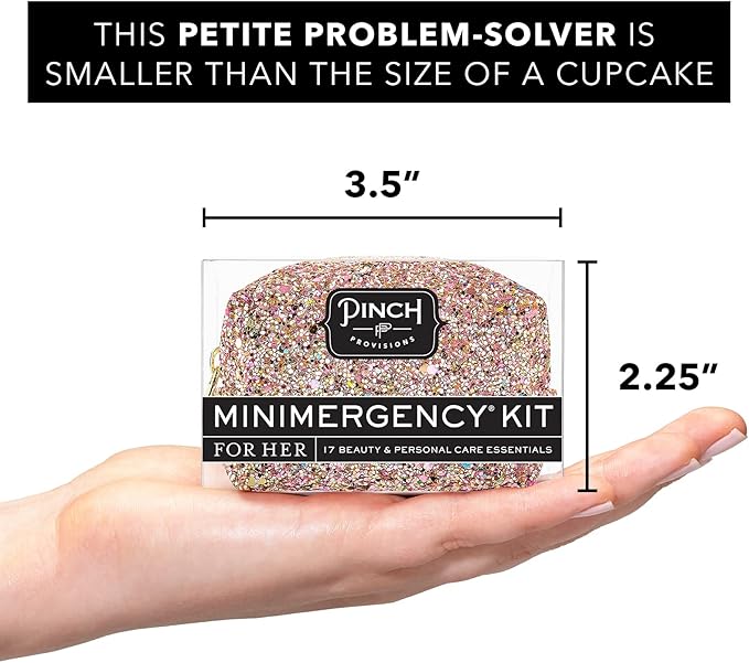 Pinch Provisions Rose Gold Minimergency Kit, includes 17 Travel-Sized Cosmetic Essentials, Convenient for Purses, Emergency Beauty Accessories, Gifts for Holiday’s & Birthday’s-VivaGrace Women